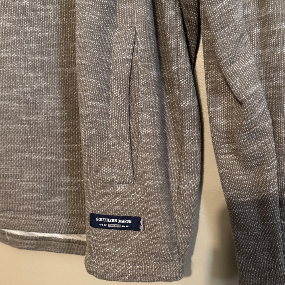 Men’s Southern Marsh Heathered Gray Quarter-Zip Pullover - Picture 5 of 8